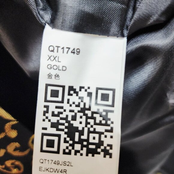 Vintage-Style Womens Brocade Long Coat Size XXL Gold & Black - Picture 3 of 11